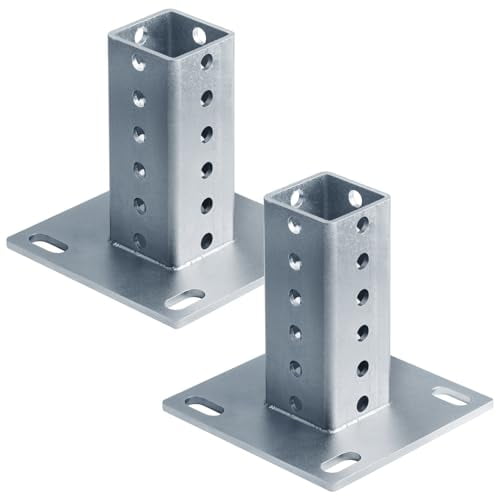 2 Pack Square Sign Post Base for 2" x 2" Sign Posts, Heavy Duty Square Floor Anchor Flange Mounting Base$$Tools & Hardware Other