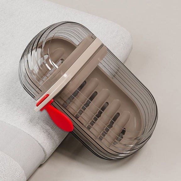 Travel Soap Case Vonpri Small Soap Holder with Lid Draining Layer for Bathroom and Shower