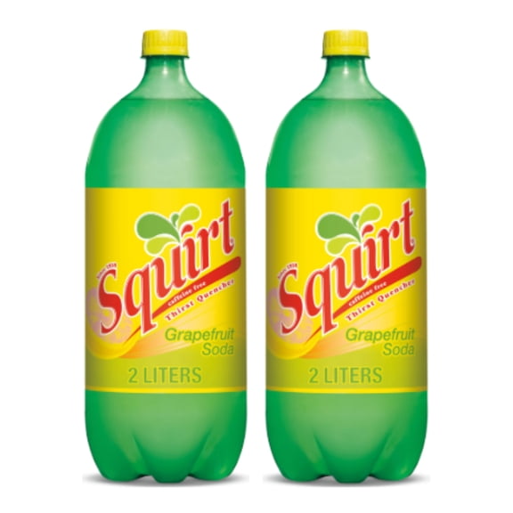 (2 Pack) Squirt Caffeine Free Grapefruit Soda Pop, 2 Liter Bottles