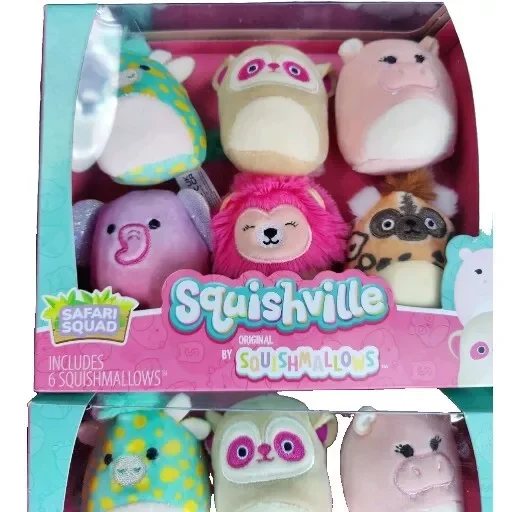 2 Pack Squishmallows Squishville 2" Safari Squad 6 Pack - New In Box