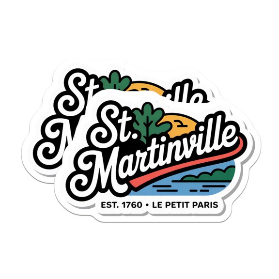 (2 Pack) St Martinville Louisiana Magnets - City Souvenir - Le Petit Paris Decor - 5" On Longest Side - Premium Magnet - for Cars, Refrigerators, Toolboxes, Lockers - Made in USA - MAG18609