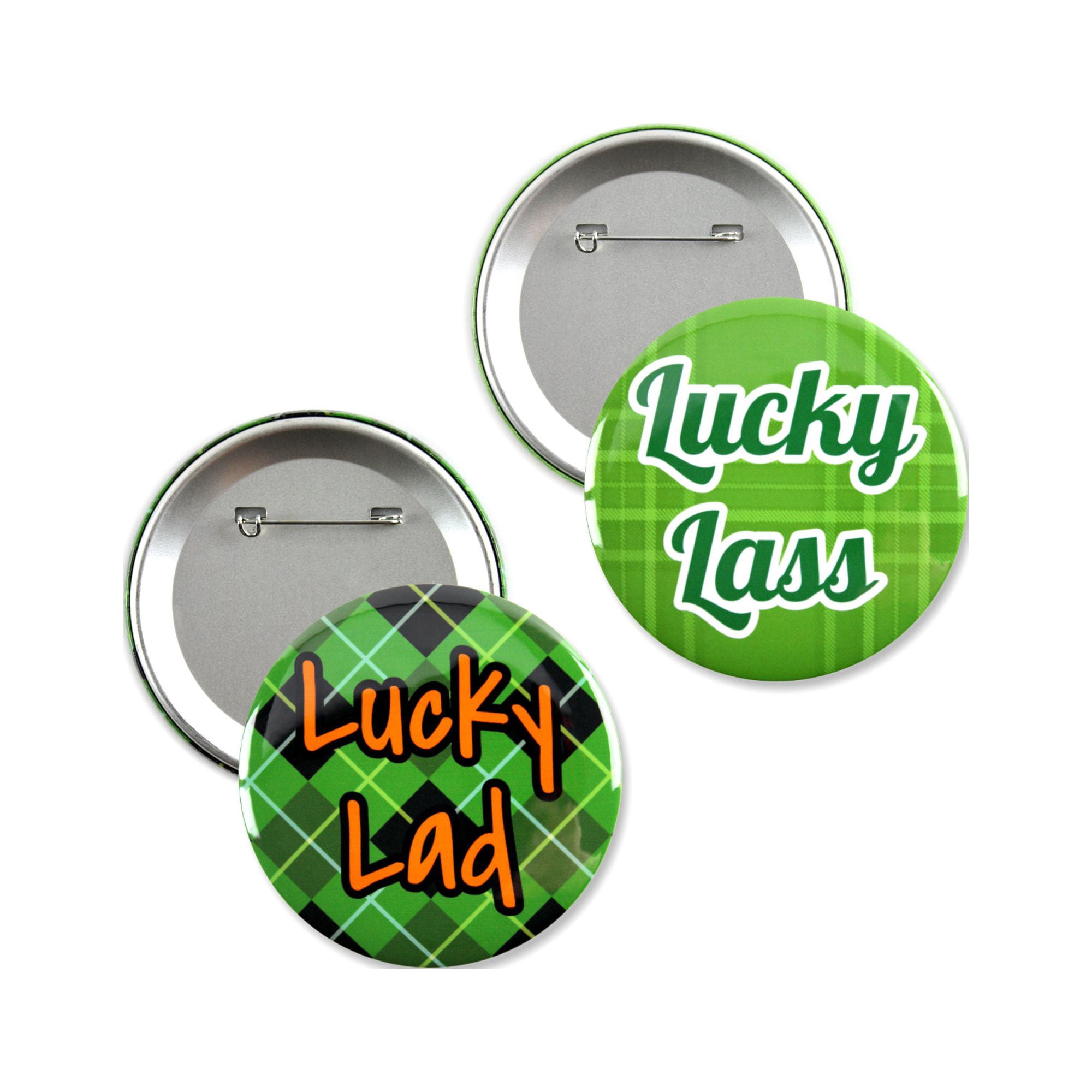 2 Pack - St. Patrick's Day Date Night Pinback Button Badges - 3 Inch ...