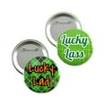 thumbnail image 1 of 2 Pack - St. Patrick's Day Date Night Pinback Button Badges - 3 Inch Round, 1 of 1