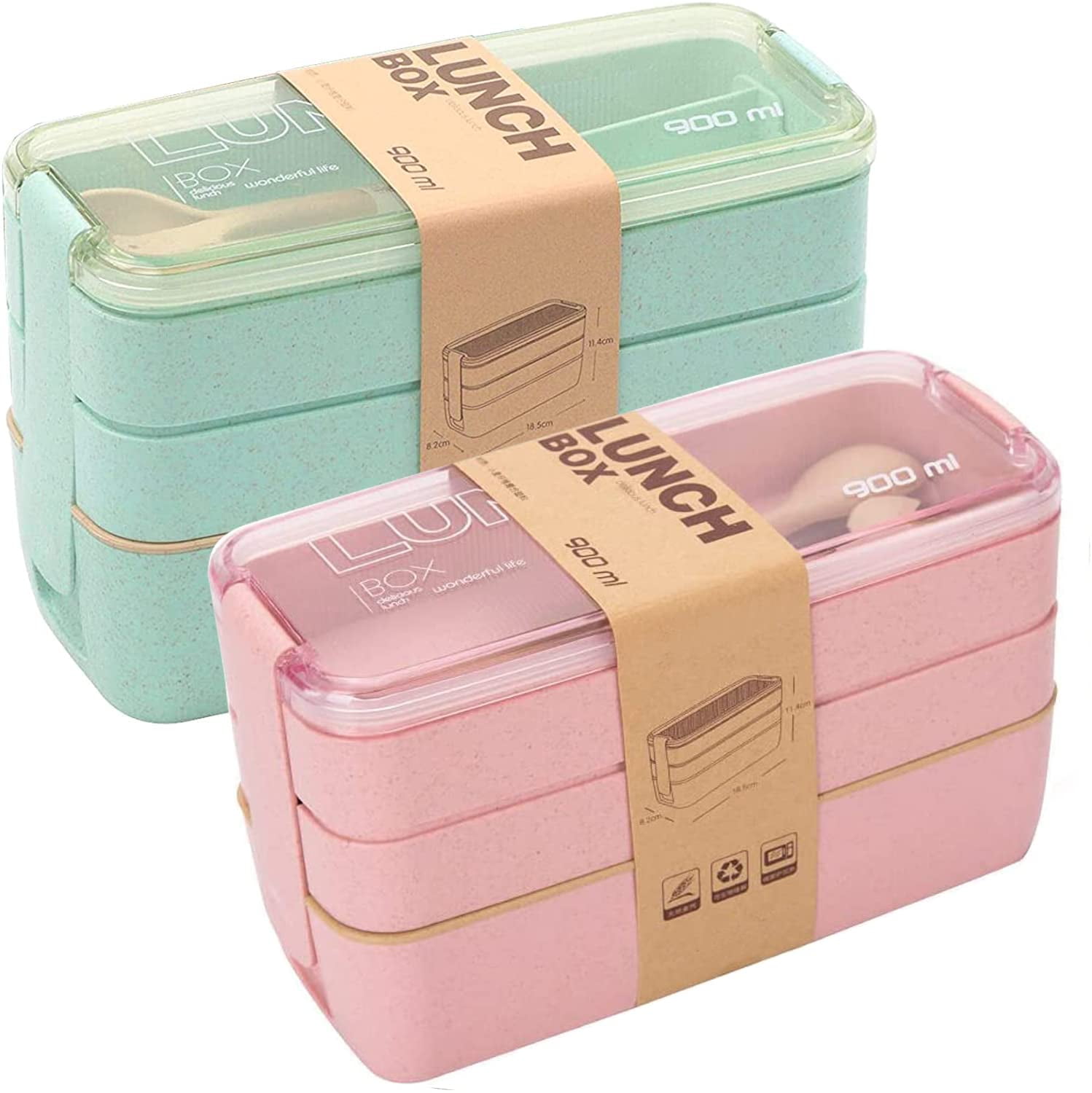 2 Compartment 900ml Meal Prep Food Storage Container, 15 Pack