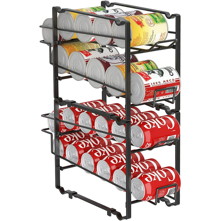 Can Organizer for Pantry Stackable 2 Pack, Can Storage Organizer Rack  Stacking Can Dispensers Small Space Holds up to 36 Cans for Pantry,  Kitchen