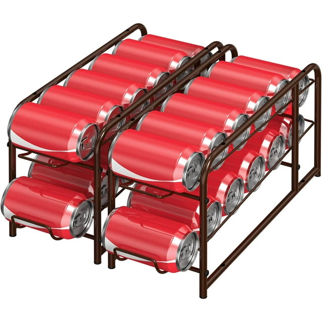 2 Pack Stackable Beverage Soda Can Dispenser Rack Organizer Standard