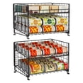 thumbnail image 1 of 2-Pack Stackable Can Rack Organizer, Can Storage for Kitchen Pantry Cabinet, Can Holders for Food, Multifunctional Can Dispenser for Snacks Soda Shelf Baskets, 1 of 7