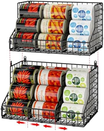 2 Pack Stackable Can Rack Organizer for Pantry Storage,Can Dispensers ...