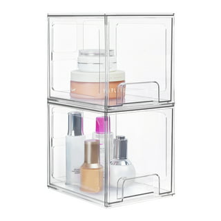 CozyBlock Small Makeup Container Storage Box in White, Cosmetic Display  Showcase, Dustproof Makeup Organizer, Enclosed Cosmetic