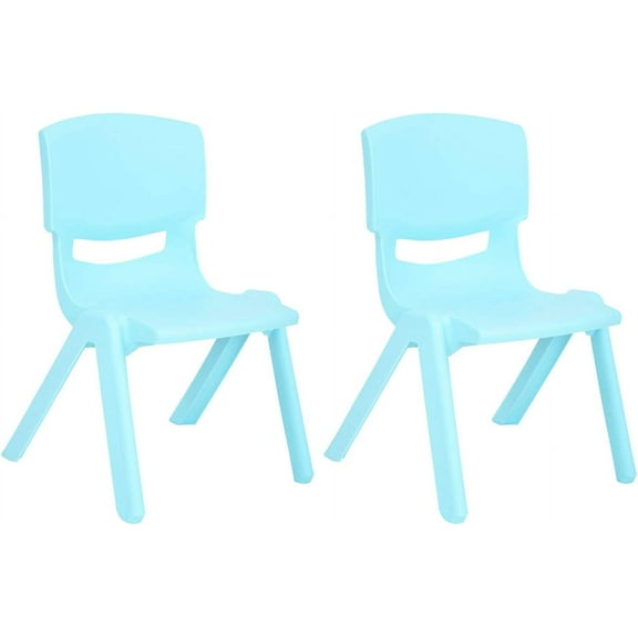 2 Pack Stackable Plastic Kids Learning Chairs, 20.8x12.5 Inches, The Perfect Chair Sets for Playrooms, Schools, Daycares and Home.