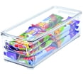 thumbnail image 1 of 2 Pack Stackable Plastic Storage Organizer Container Bins with Lids, 10" x 4" x 3", Stackable Storage Bins with Handler YE393.402, 1 of 4