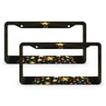 thumbnail image 1 of 2 Pack Stained Glass of Christmas Tree License Plate Cover Green Christmas Tree License Plate Cover Frame Metal 2 Round Holes for Us Standard Vehicles for Men Women Vehicle, 1 of 6