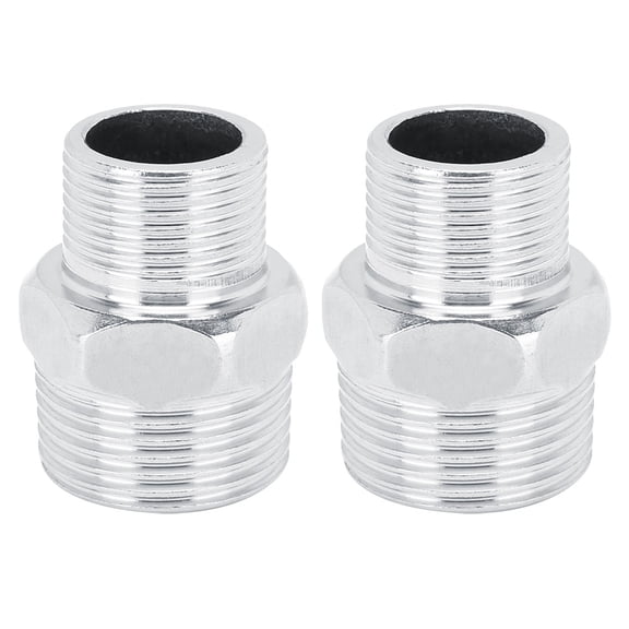 2-Pack Stainless Steel 3/4-inch to 1-inch External Thread Hex Pipe Connector