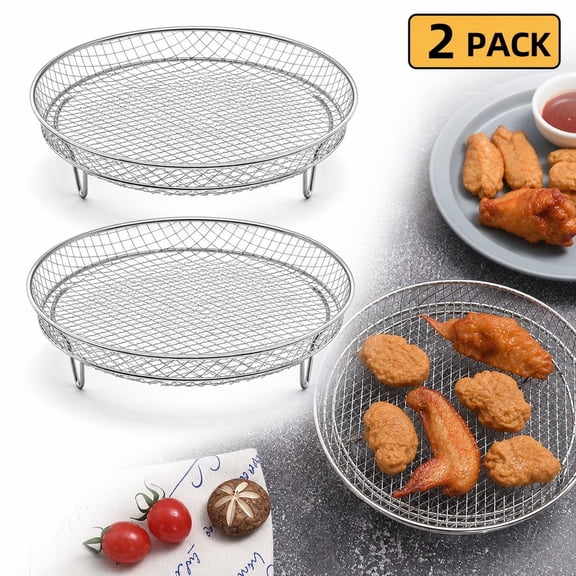 2-Pack Stainless Steel Baking Rack, 7.1in Air Fryer Steamer Cooling Grid
