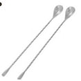 thumbnail image 1 of 2-Pack Stainless Steel Bar Spoons – 12" Threaded Handle for Cocktails, Coffee & Mixing (Silver, Dishwasher Safe), 1 of 8