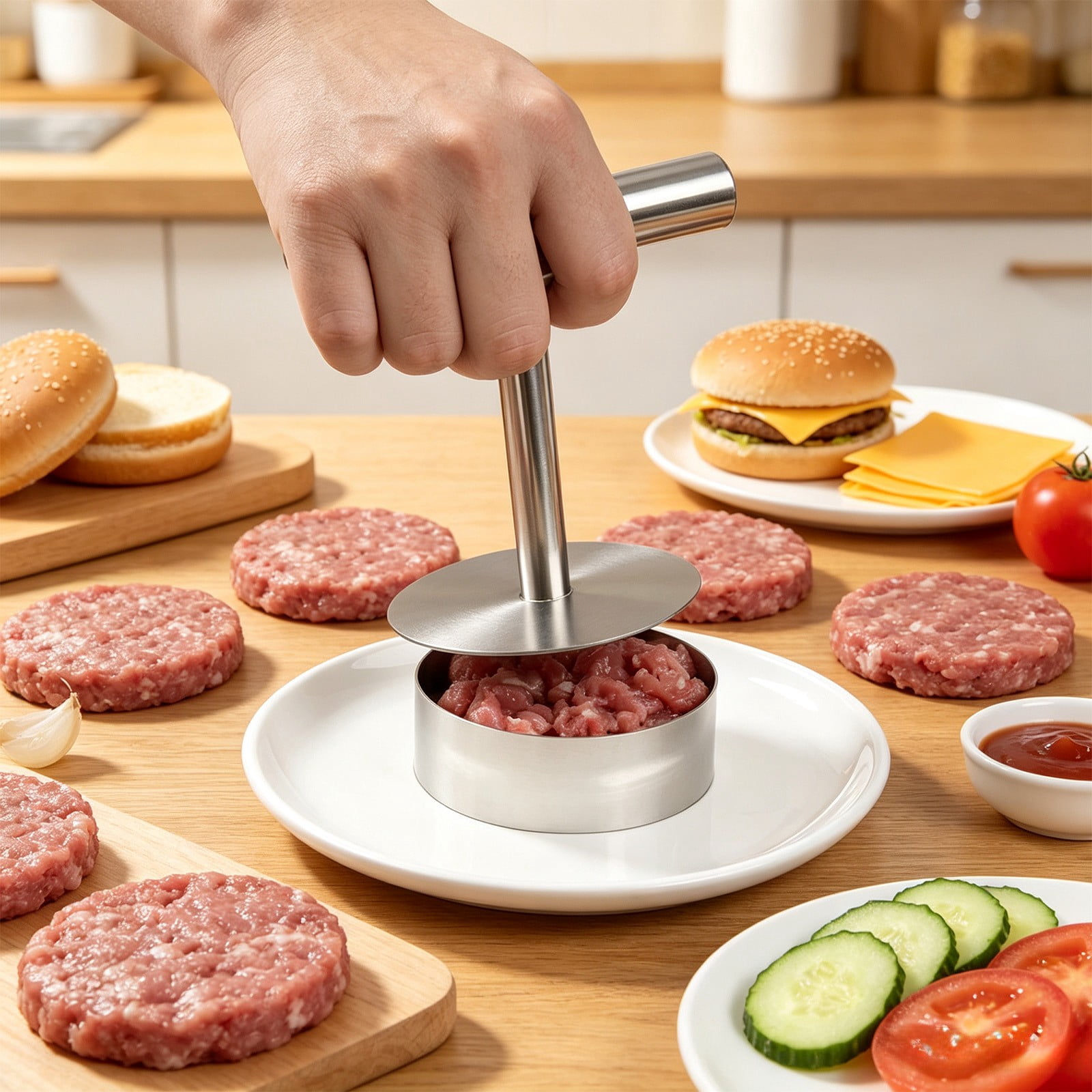 2-Pack Stainless Steel Burger Press, Manual Hamburger Patty Maker for ...