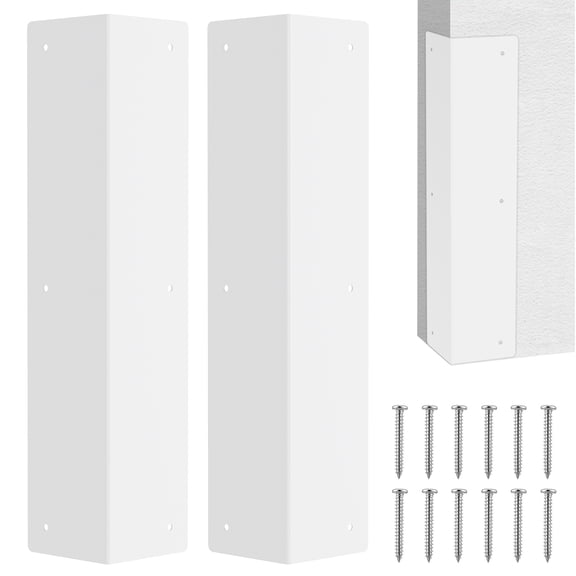 2 Pack Stainless Steel Corner Guard Metal Siding Corner Protector with 89° Angle 15.47"x3.38" Outdoor Weed Whacker Protection for Exterior Wall Fence Pavilion