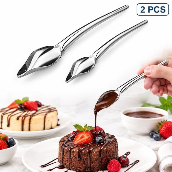 2-Pack Stainless Steel Decorating Spoon, Chocolate Drizzle Tool