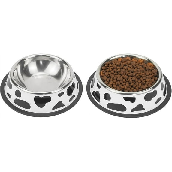 2 Pack Stainless Steel Dog Bowls, Food and Water Bowls Anti Skid Stackable Pet Puppy Dishes for Small, Medium and Large Dogs