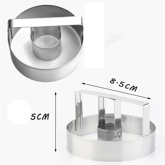 2 Pack Stainless Steel Donut Cutter 3.15 Inch - Heavy Duty Doughnut Cutter Baking Tools for Donuts, Bagels, Cookies & Biscuit Pastries - Home & Professional Use