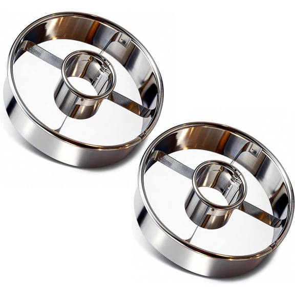 2 Pack Stainless Steel Donut Cutter Set, 3.86 Inch - Professional Baking Tool for Perfect Homemade Donuts, Bagels, Biscuits & Cookies, Dishwasher Safe
