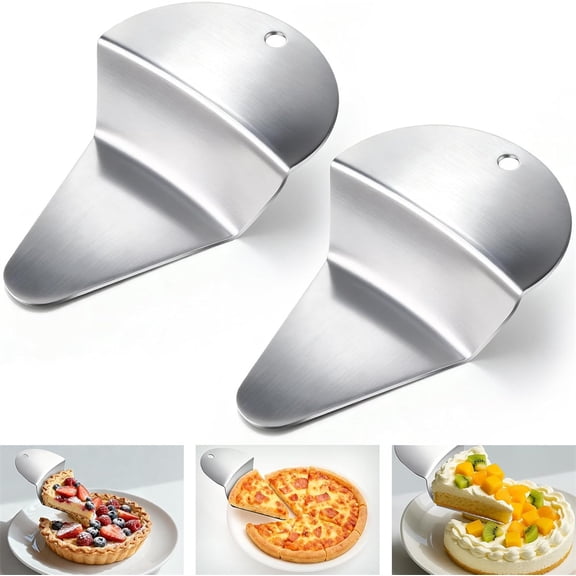 2 Pack Stainless Steel First Slice Pie Spatula, NOGIS Non Stick First Piece Pie Spatula, Easy to Clean Pies Server Spatulas for Neat Slices, Cakes & Desserts