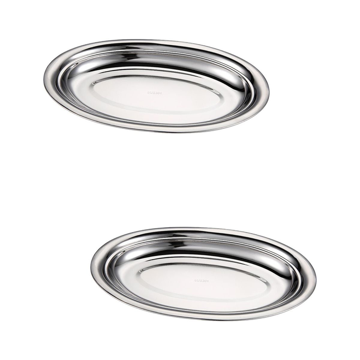 2 Pack Stainless Steel Fish Steamer Jewelry Tray Food Storage Plate