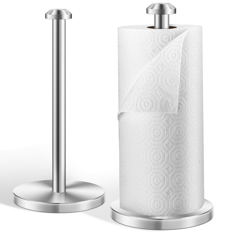 2-Pack Stainless Steel Paper Towel Holder, Easy Loading, Free