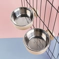 thumbnail image 1 of 2 Pack Stainless Steel Hanging Dog Bowls & Cat Bowls, 2-in-1 Crate Food and Water Bowls for Small Medium Large Pets, No Spill Detachable Cage Mounted Feeder, Gray, 1 of 6