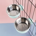 thumbnail image 1 of 2 Pack Stainless Steel Hanging Dog Bowls & Cat Bowls, 2-in-1 Crate Food and Water Bowls for Small Medium Large Pets, No Spill Detachable Cage Mounted Feeder, Green, 1 of 6
