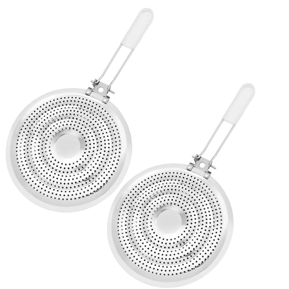 2 Pack Stainless Steel Heat Diffuser Plate for Gas and Electric Stove, Removable Handle, Foldable Design, Ideal for Small Pots, Prevents Food Burning and Boiling Over