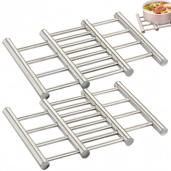 2 Pack Stainless Steel Heat Resistant Kitchen Pads for Cooking and Serving