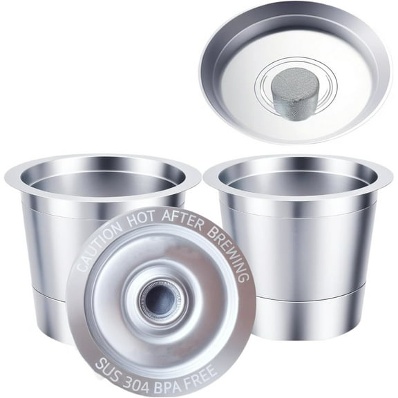 2 Pack Stainless Steel K Cup,Universal Stainless Steel Refillable Reusable K Cup Coffee Filters,Eco-Friendly,BPA-Free