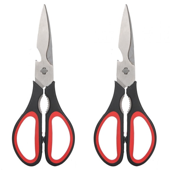 2 Pack Stainless Steel Kitchen Shears, Multipurpose Heavy Duty Cooking Scissors for Poultry, Meat, Fish and Herbs - 8.5 inch