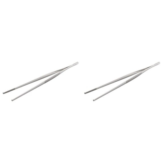 2 Pack Stainless Steel Kitchen Tongs, Food-Grade Long Handle Non-Slip Cooking Tongs for Grilling, BBQ, Salad, Baking, Frying, Serving, Buffet & Outdoor Cooking