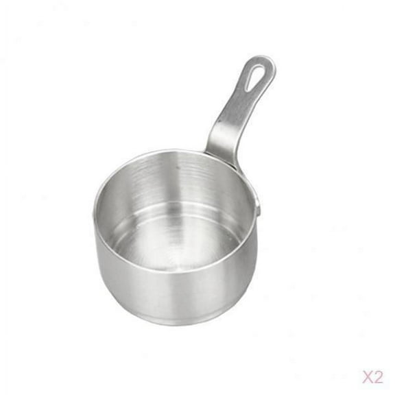 2 Pack Stainless Steel Milk Pan Milk Warmer Melting Pot, Kitchen Boiling Cooking Cookware Set