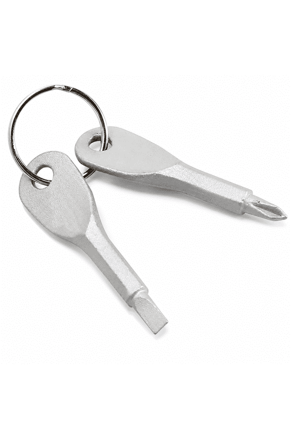2 Pack Stainless Steel Mini Slotted EDC Screwdriver Keychain Pocket Repair Tool