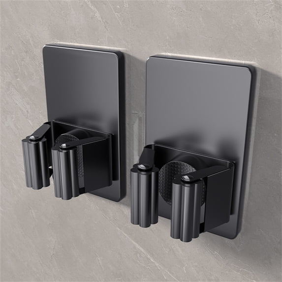 2-Pack Stainless Steel Mop Hanger Wall Mount - Rust-Proof, Easy-Install Adhesive Mop Holder for Kitchen, Garage, Closet, Office