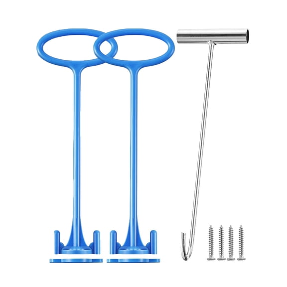 2 Pack Stainless Steel Pool Skimmer Basket Hooks With Handle For Swimming Pool Cleaning Tool Accessories