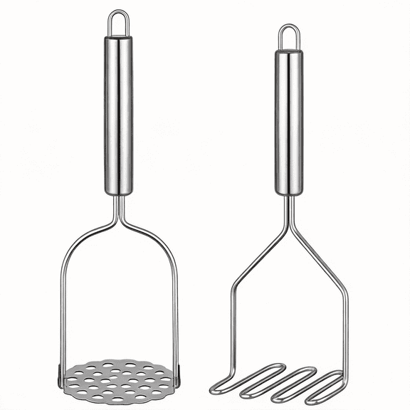 Potato Masher Stainless Steel 2 pack Food Grade Non Stick Resistant Smasher for Avocado Bean Meat