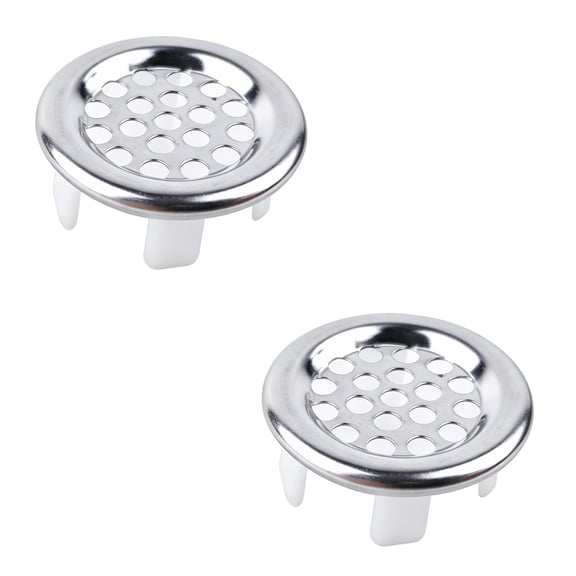 2 Pack Stainless Steel Sink Overflow Hole Cap, Honeycomb Round Trim Insert Fits 22-24mm