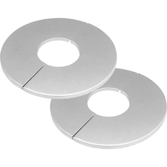 2-Pack Stainless Steel Split Wall Flange, 2-Inch (51mm) ID Round Escutcheon Plate for Pipe Cover, Rust-Resistant Post Cover with Mirror Finish