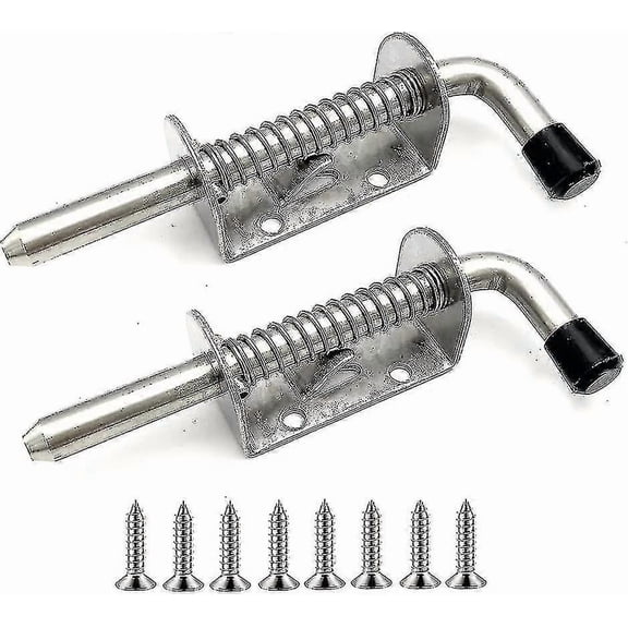 2 Pack Stainless Steel Spring Loaded Latch For Garage Door, Shed, Yard, Chicken Coop (128mm)