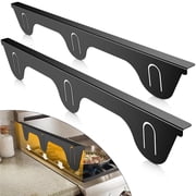 2 Pack Stainless Steel Stove Gap Covers, Stove Gap Filler for Kitchen for Kitchen, (Black, 23.4"L, 0.74" W)