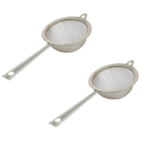 2 Pack Stainless Steel Strainer Spoons, Fine Mesh Skimmer Ladles for Cooking, Frying, Soup, Pasta & Vegetables, 304 Stainless Steel, Heat-Resistant, Dishwasher Safe, 5.51 in