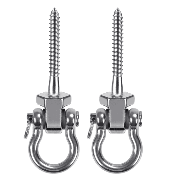 2 Pack Stainless Steel Swing Hangers with Bearings, Heavy Duty Quiet Swivel Hooks, Indoor Outdoor Porch Swing Hardware for Patio Playground