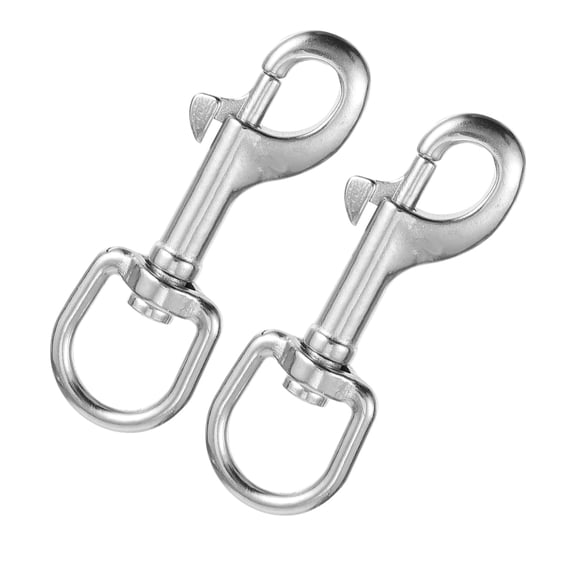 2 Pack Stainless Steel Swivel Eye Bolt Spring Snap Hook, Multi-Purpose Locking Clip for Flagpole Rope Dog Chain Leather Craft Sling Outdoor Accessories