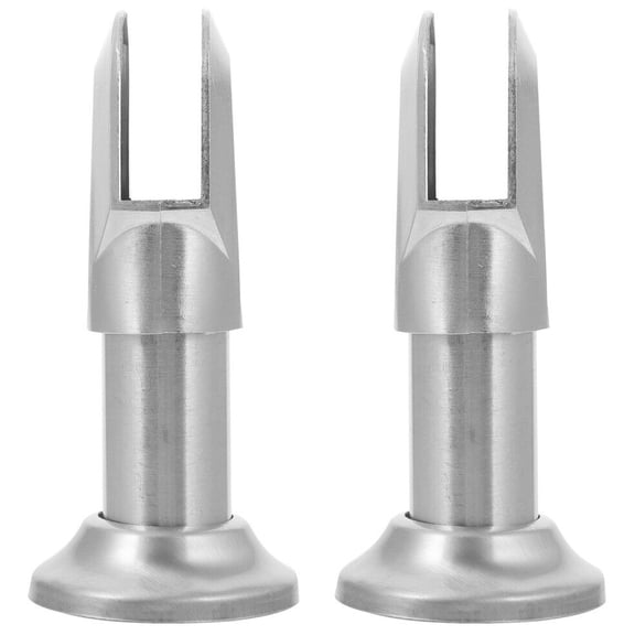 2 Pack Stainless Steel Toilet Partition Brackets Heavy Duty Wall Mounted Support Legs for Restroom Divider Feet Silver Alloy Construction