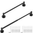 thumbnail image 1 of 2 Pack Stainless Steel Towel Rack Versatile Black Towel Rack Solid Bathroom Accessories Towel Holder Space Saving Wall Mounted Towel Rack Stable Hand Towel Holder for Home, 1 of 10