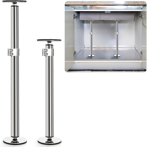 2-Pack Stainless Steel Undermount Sink Brackets, 16"-28" Adjustable Sink Support Legs with 330LB Capacity, No-Drill Installation for Kitchen Bathroom Sinks(xxw)